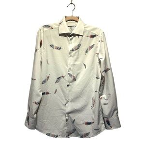 Suslo couture fitted blouse size s feather design